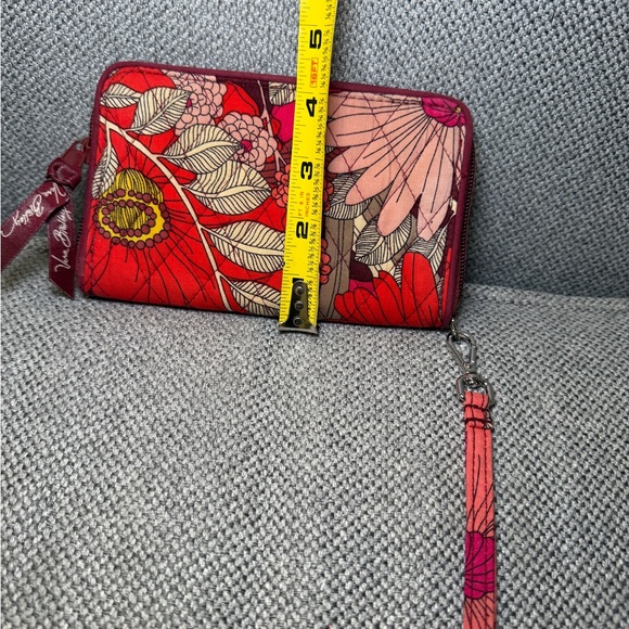Vera Bradley Red and Pink Floral Wristlet - Picture 3 of 5